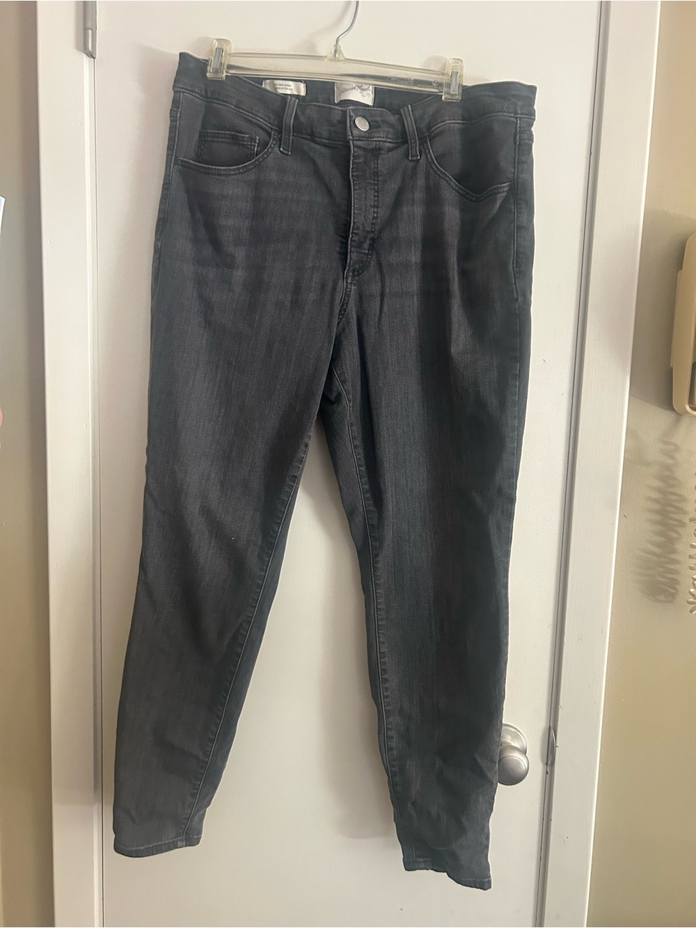 Dark Gray/Black High-Rise Skinny Jeans